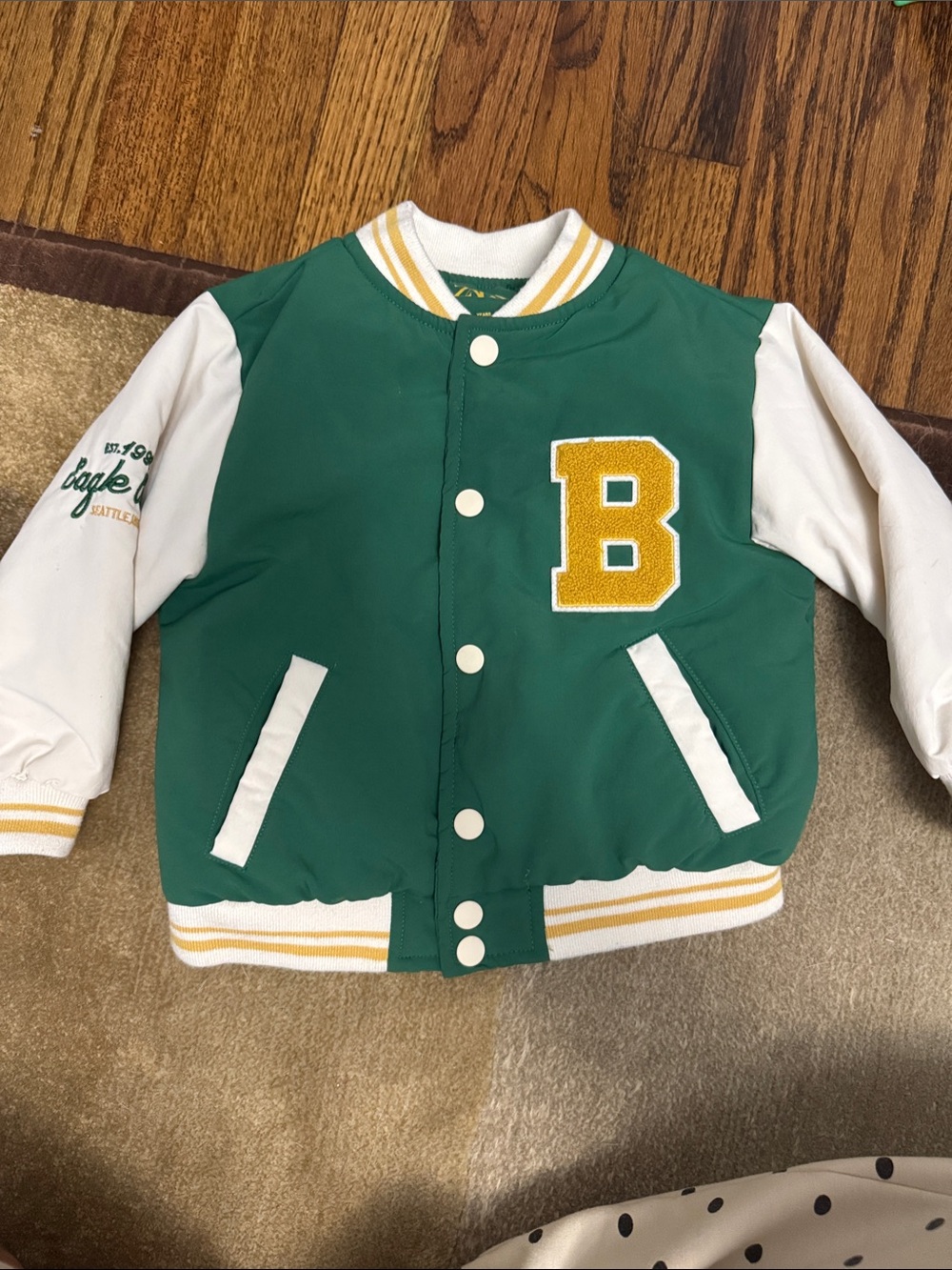 Zara kids Varsity Jacket with Gold 'B' Patch